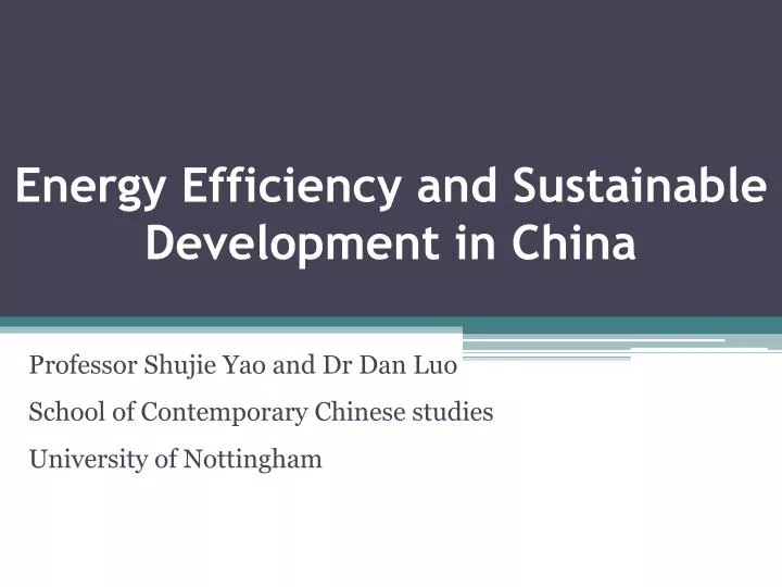 energy efficiency and sustainable development in china