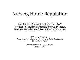 Nursing Home Regulation