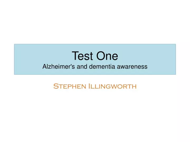 test one alzheimer s and dementia awareness