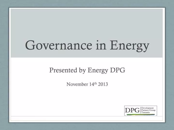 governance in energy