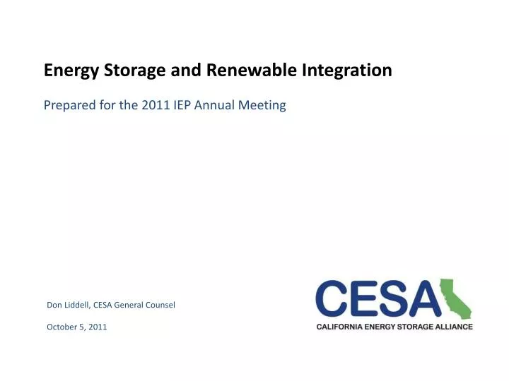 energy storage and renewable integration