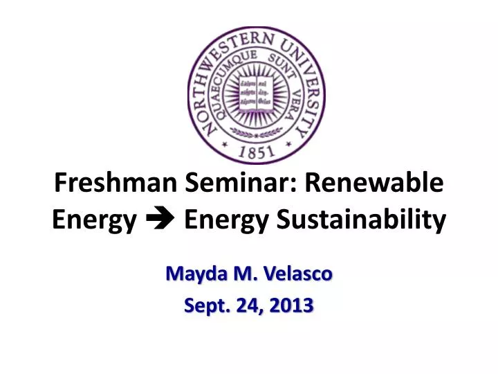 freshman seminar renewable energy energy sustainability