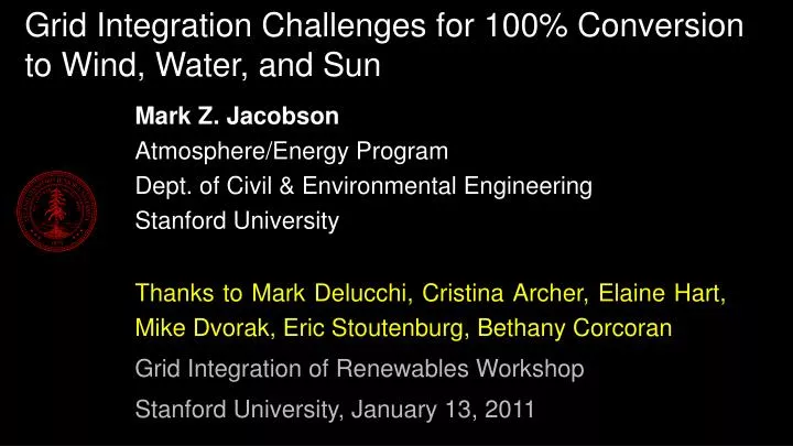 grid integration challenges for 100 conversion to wind water and sun