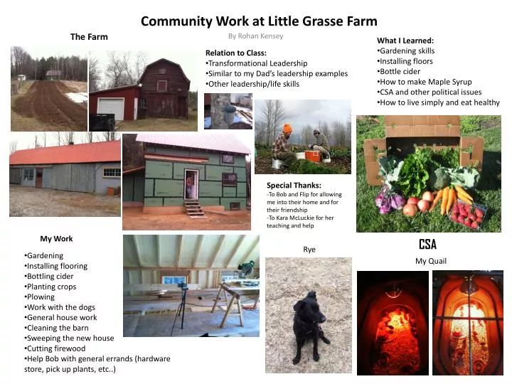 community work at little grasse farm
