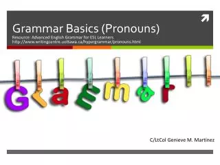 Grammar Basics (Pronouns)