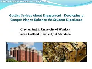 Getting Serious About Engagement - Developing a Campus Plan to Enhance the Student Experience