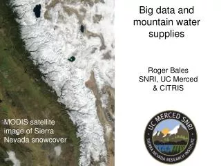 MODIS satellite image of Sierra Nevada snowcover
