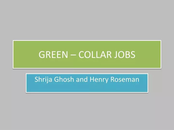 green collar jobs