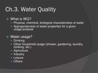 Ch.3. Water Quality