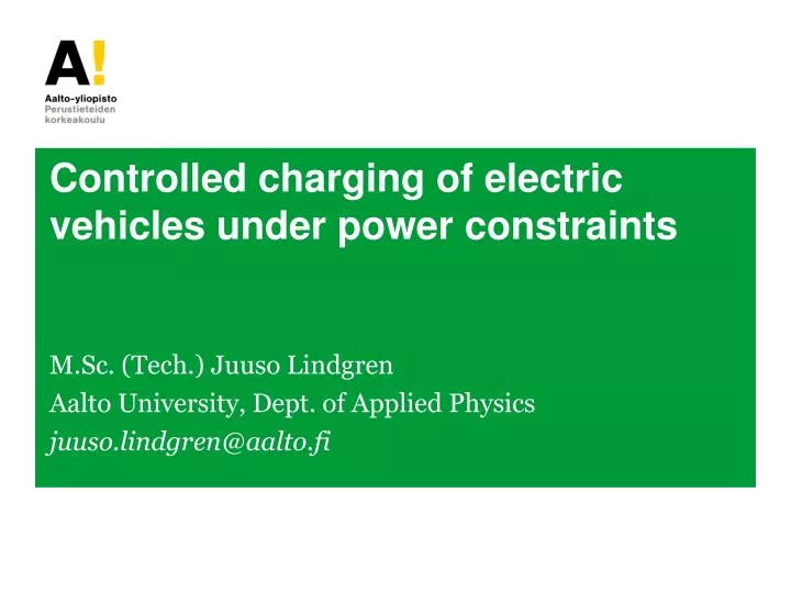 controlled charging of electric vehicles under power constraints
