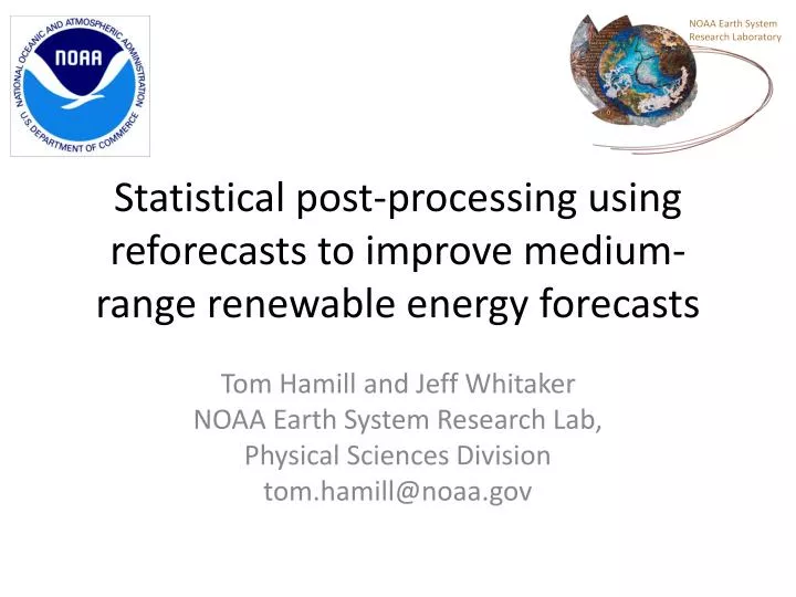 statistical post processing using reforecasts to improve medium range renewable energy forecasts