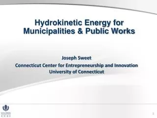 Hydrokinetic Energy for Municipalities &amp; Public Works