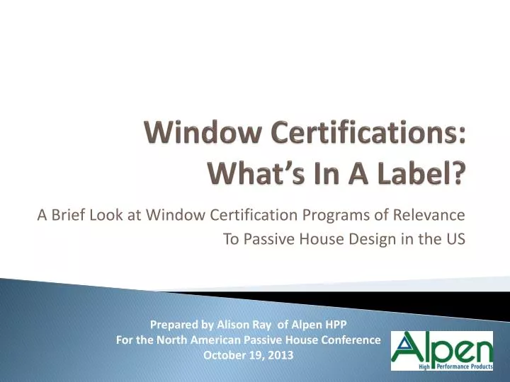 window certifications what s in a label