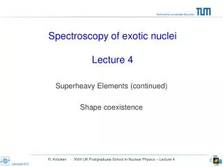 Spectroscopy of exotic nuclei Lecture 4