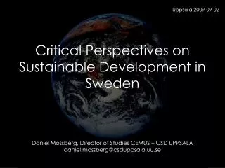 Critical Perspectives on Sustainable Development in Sweden
