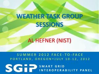 Weather Task Group Sessions Al Hefner (NIST)