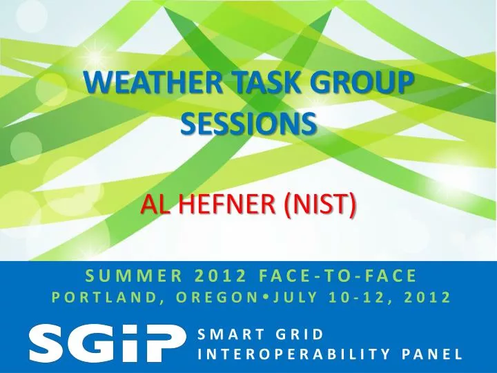 weather task group sessions al hefner nist
