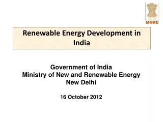 Renewable Energy Development in India