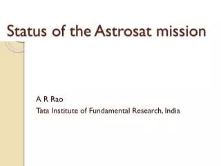 Status of the Astrosat mission