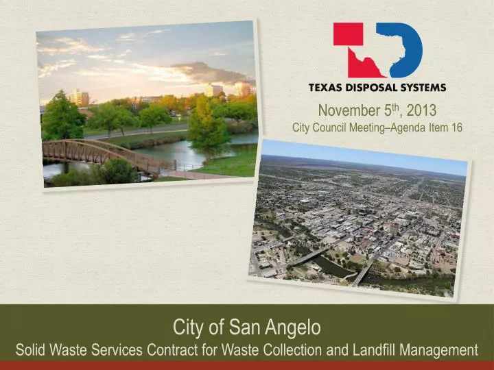 city of san angelo solid waste services c ontract for waste collection and landfill management