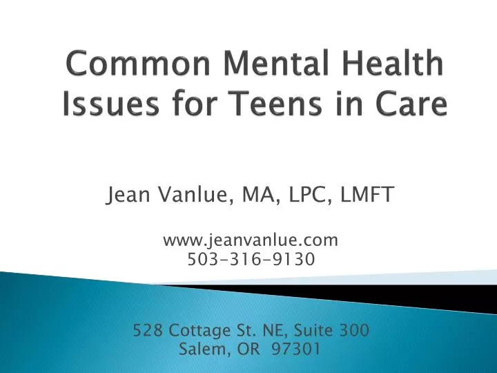 common mental health issues for teens in care