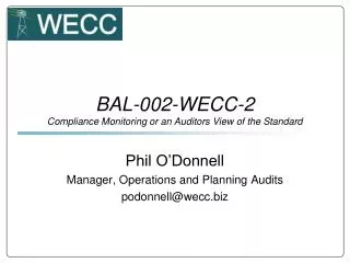 BAL-002-WECC-2 Compliance Monitoring or an Auditors View of the Standard