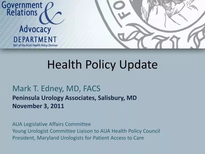 health policy update