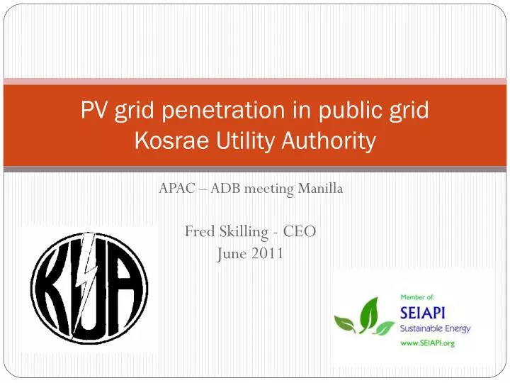 pv grid penetration in public grid kosrae utility authority