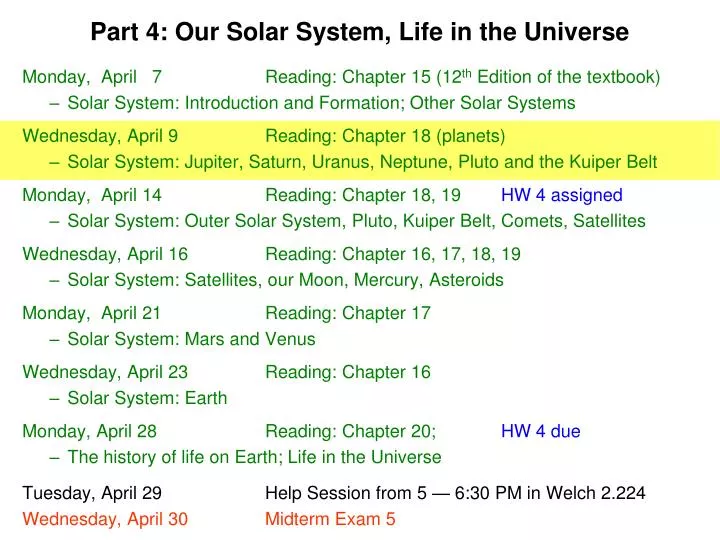 part 4 our solar system life in the universe