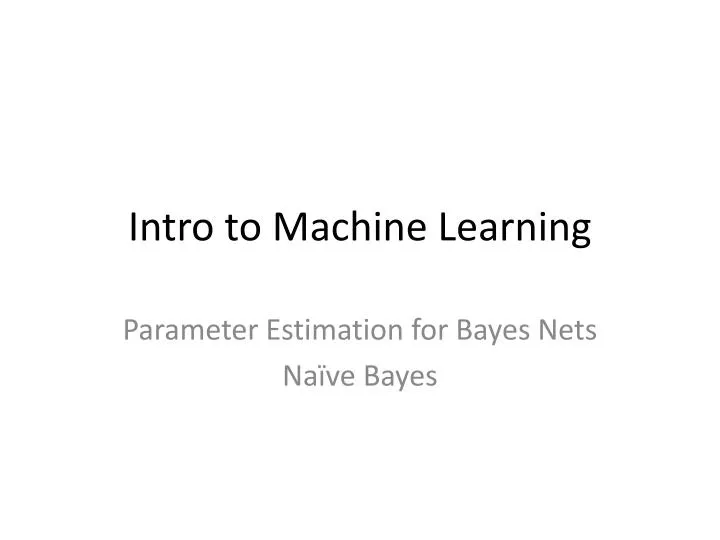 intro to machine learning