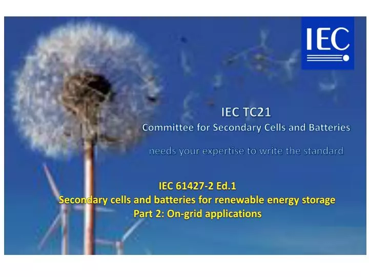 iec tc21 committee for secondary cells and batteries needs your expertise to write the standard