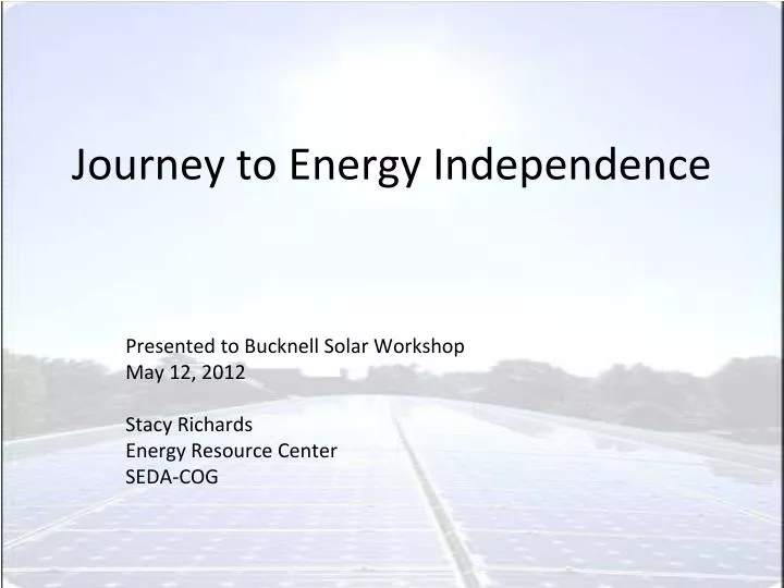 journey to energy independence
