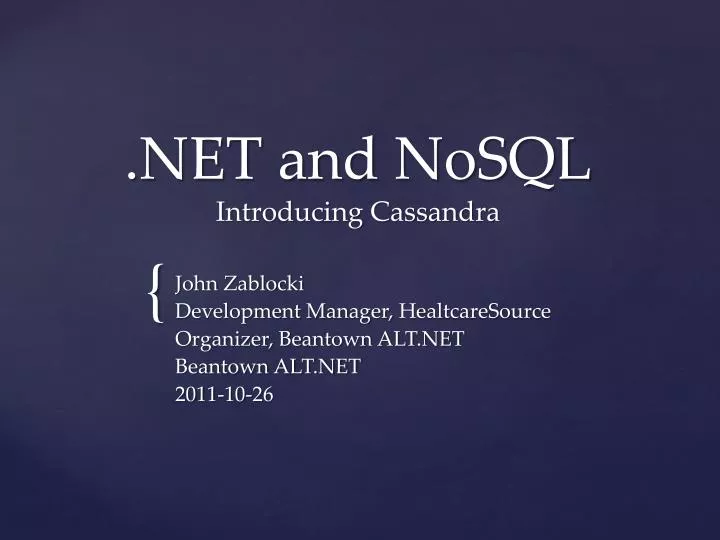 net and nosql introducing cassandra