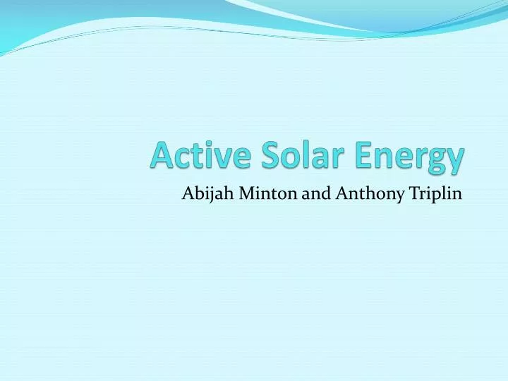active solar energy