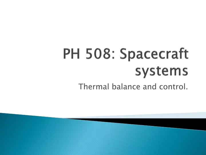 ph 508 spacecraft systems