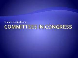 Committees in congress