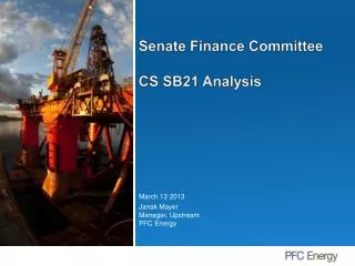 Senate Finance Committee CS SB21 Analysis