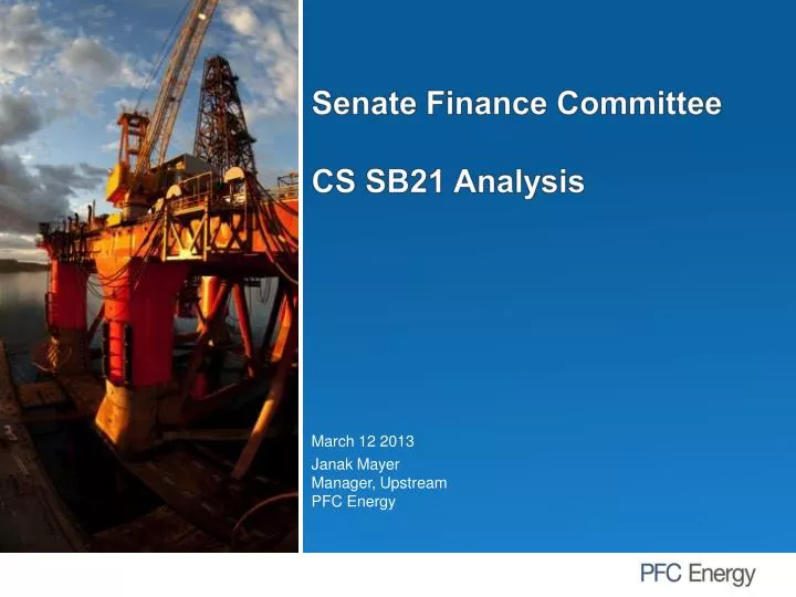senate finance committee cs sb21 analysis