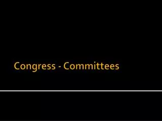 Congress - Committees