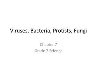 Viruses, Bacteria, Protists , Fungi