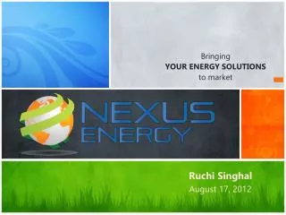 Bringing YOUR ENERGY SOLUTIONS to market