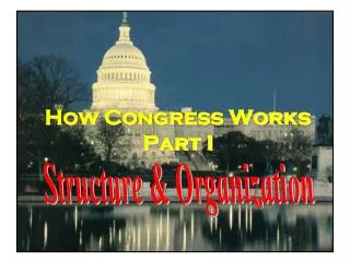 How Congress Works Part I