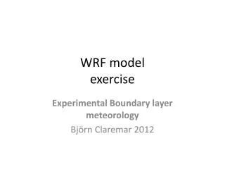 WRF model exercise