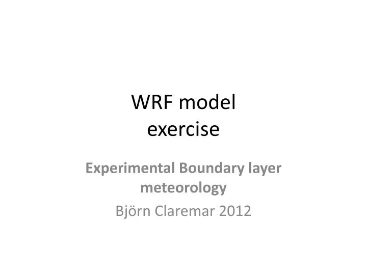 wrf model exercise
