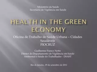 Health in the Green Economy