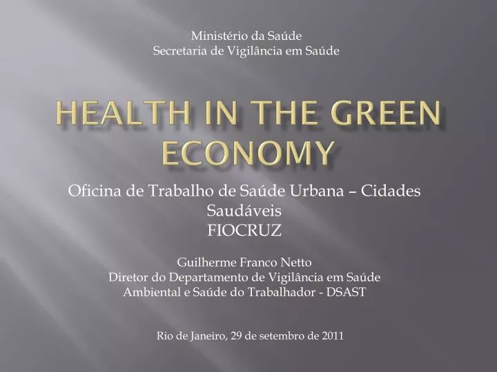 health in the green economy