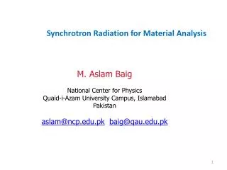 Synchrotron Radiation for Material Analysis