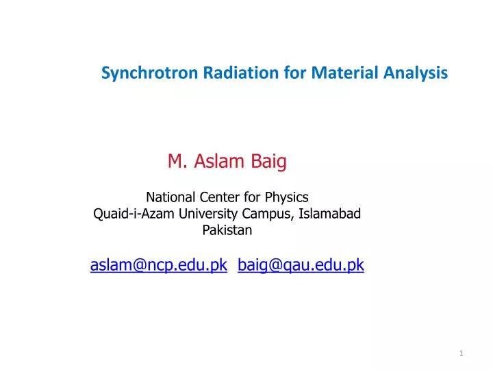 synchrotron radiation for material analysis
