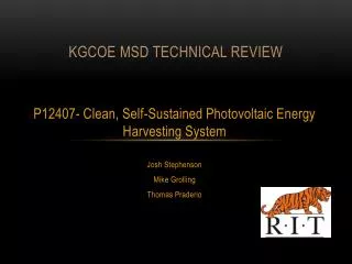 KGCOE MSD Technical Review