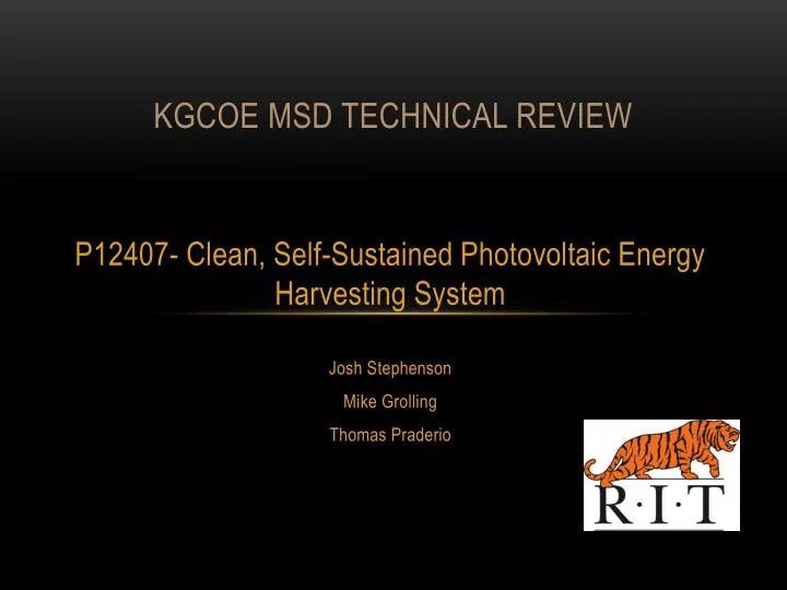 kgcoe msd technical review